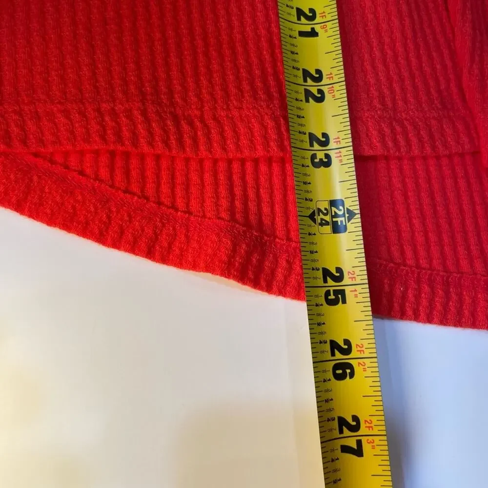 Free People Partisan Boho Red Ribbed Bell Sleeve Embroidered Blouse - XS - Picture 8 of 9